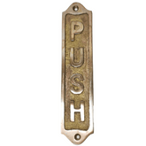 Brass Door Sign: PULL & PUSH Set - 22x5cm Natural Brass Finish